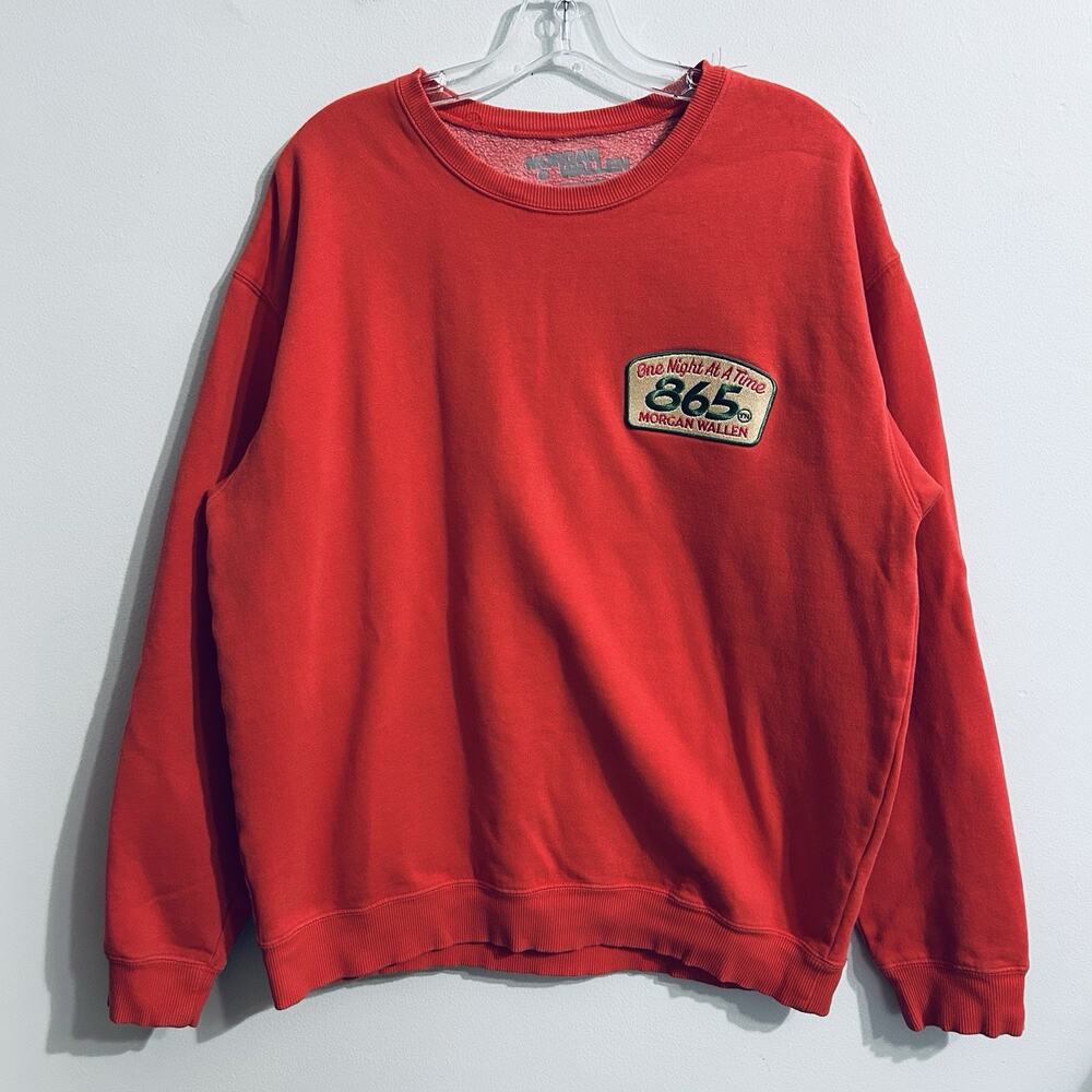 Morgan Wallen Sweatshirt Large L Red One Night At A Time 865 Concert Tour